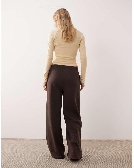 Gina Tricot Natural Co-ord Wide Leg Sweatpant Bottoms