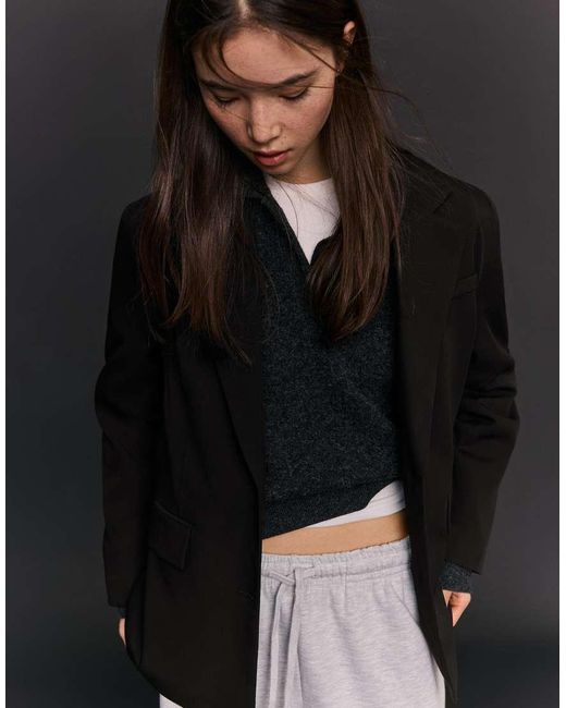 Bershka Black Basic Blazer