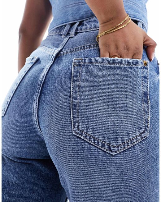 Pimkie High Waisted Mom Jeans in Blue Lyst Australia