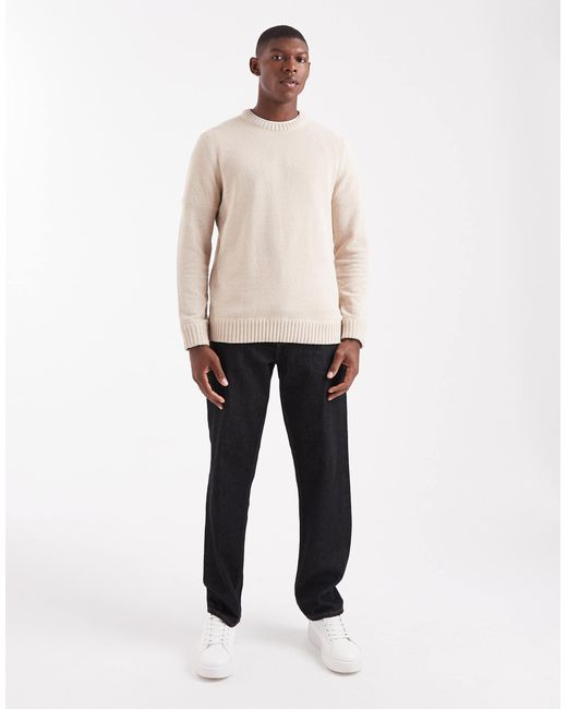 Pull en maille chenille ras Only & Sons pour homme en coloris Natural