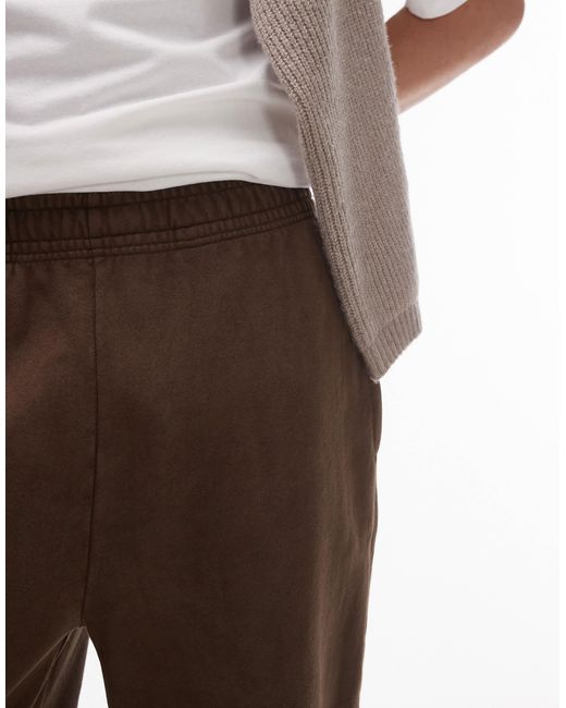 Topman Brown Washed Oversized jogger for men