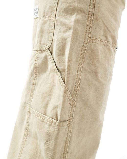 Bershka Natural Carpenter Trousers