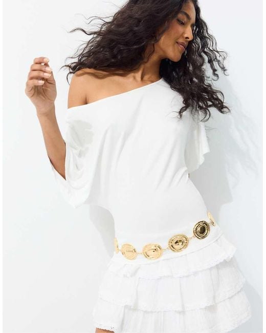 Stradivarius Metallic Xl Metal Circle Belt