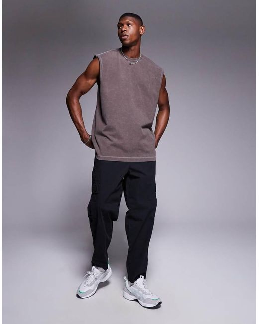 Top Senza Maniche Oversize di ASOS in Purple da Uomo