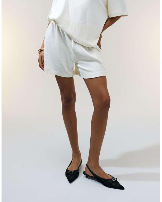 ASOS Natural Textured Knit Short Co-ord