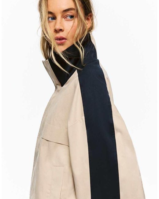 Bershka Natural Cotton Windbreaker Jacket for men