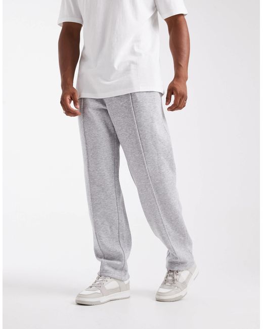 Jack & Jones Gray Wide Leg jogger With Pintuck for men