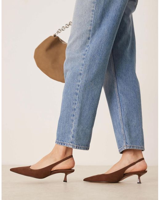 Stroll - chaussures à talon mi-haut et bride arrière en suédine ASOS en coloris Blue
