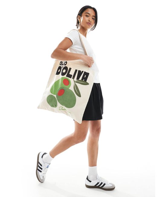 New Look Green Canvas Tote Bag
