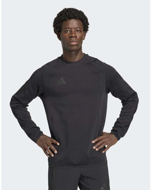 Adidas Originals Gray Tiro Travel Crew Sweatshirt for men