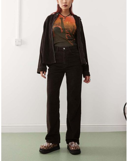 Vaqueros De Campana Marrones De Pana De -Naranja ASOS de color Black