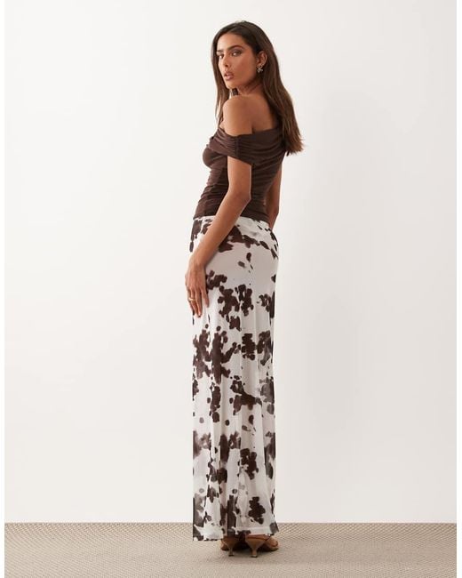 ASOS White Sheer Mesh Maxi Skirt