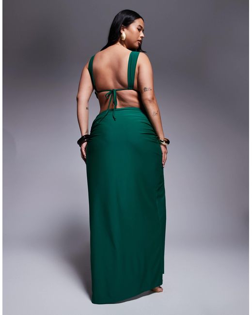 Moda Minx Gray Curve Wrap Maxi Skirt