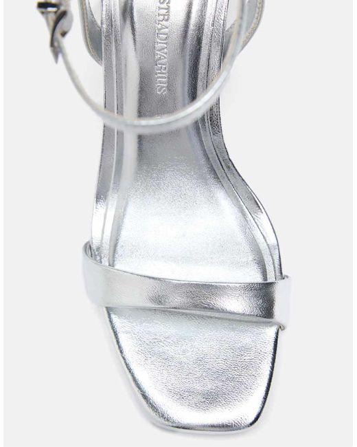 Stradivarius Gray High-heeled Sandals