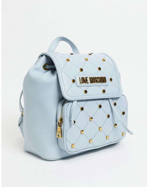 Love Moschino Blue Stud Backpack