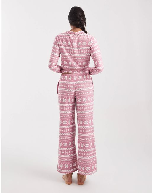 Hollister Pink Low Rise Wide Leg Pyjama Bottoms