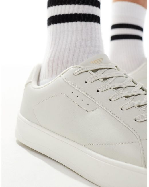 Bershka White Lace Up Sneakers for men