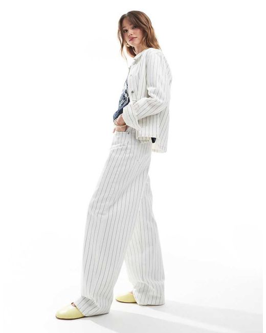 Pull&Bear White Balloon Jean Co-ord