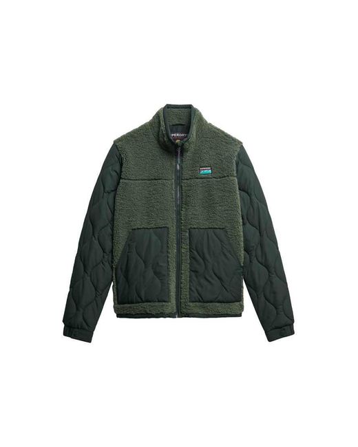 Superdry Green & Co Sherpa Fleece Hybrid Jacket