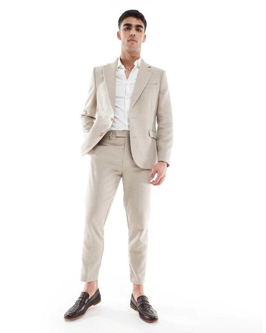 ASOS Multicolor Wool Blend Slim Suit Jacket for men