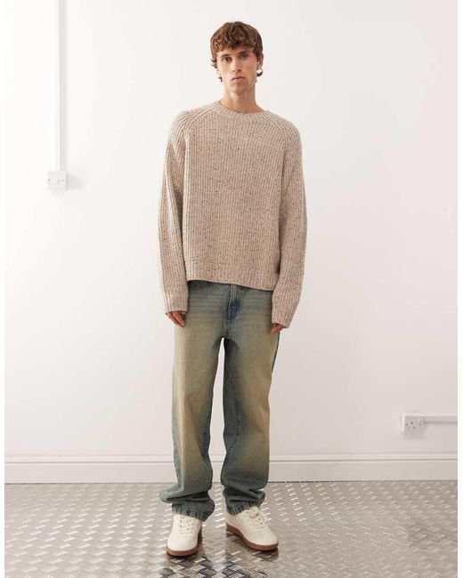 Weekday Natural Wool Blend Oversized Jumper for men