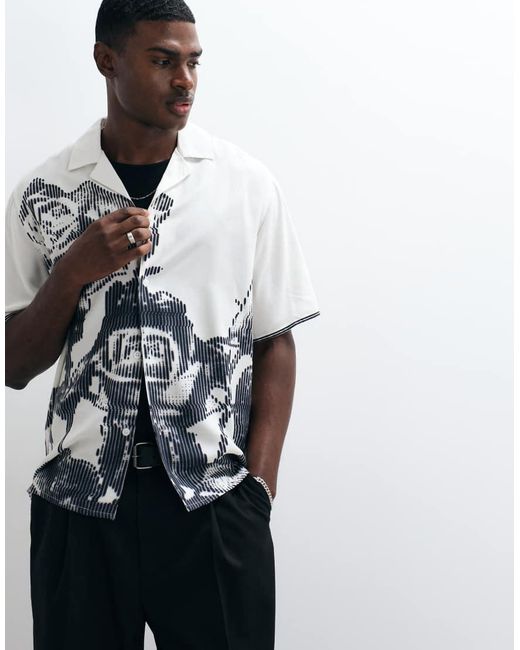 Vertere Berlin White Morph Viscose Shirt for men