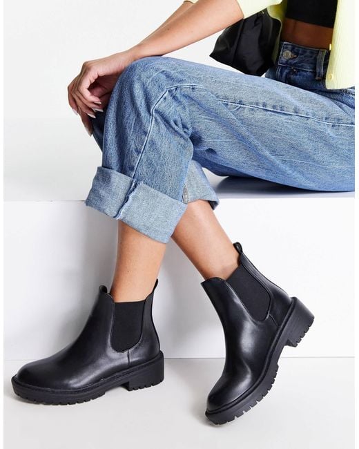 Raid Blue Radar Chunky Chelsea Boots