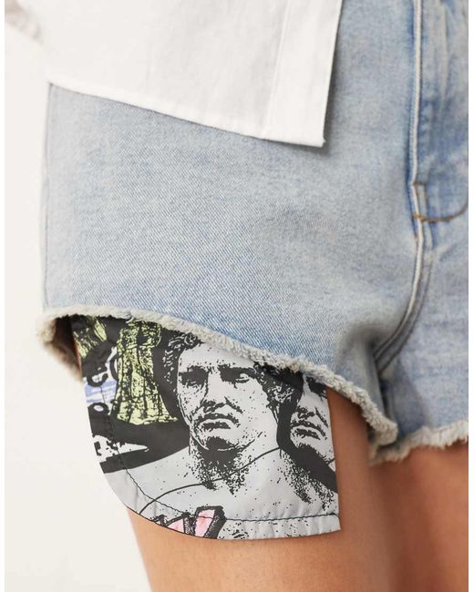 Adidas Originals White Adidas X Jeremy Scott Denim Shorts