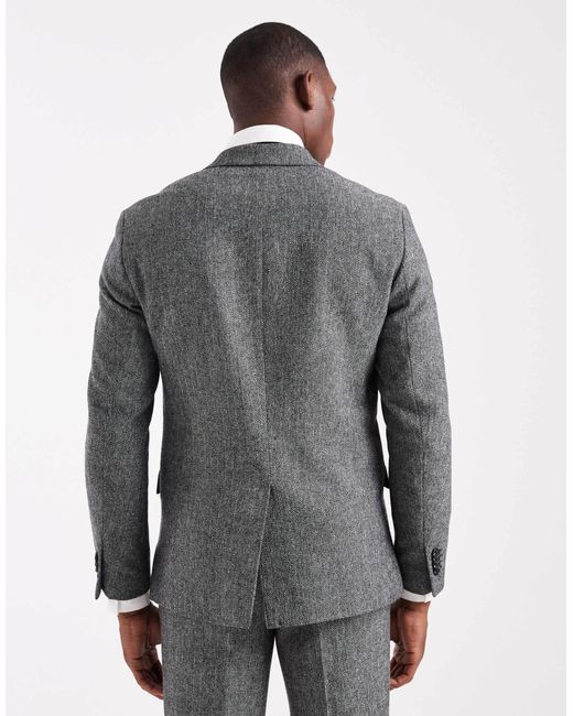 Jack & Jones Gray Wool Blend Suit Jacket for men