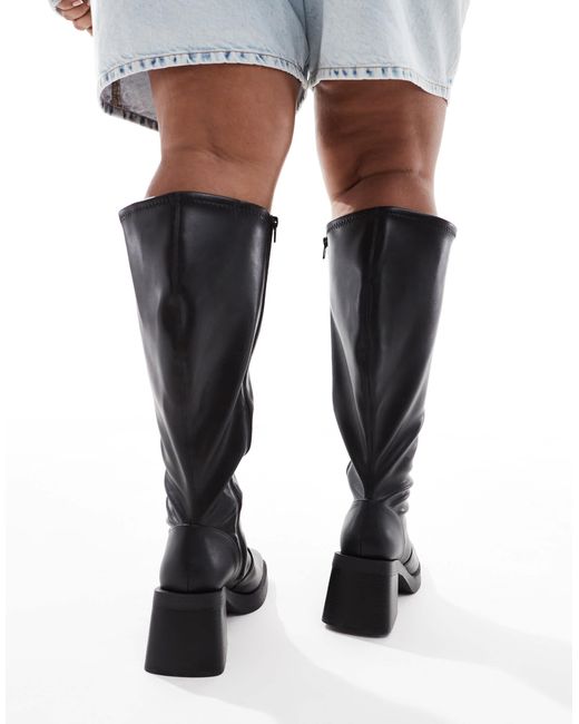 ASOS Blue Curve Charlotte Heeled Knee Boots