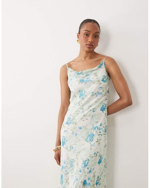 Vero Moda White Smilla Chiffon Cowl Neck Cami Midi Dress