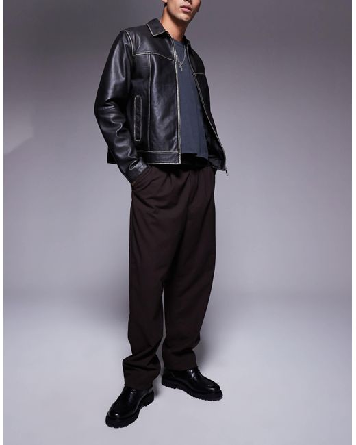 Pantalon ajusté coupe ballon en tissu doux ASOS pour homme en coloris Blue