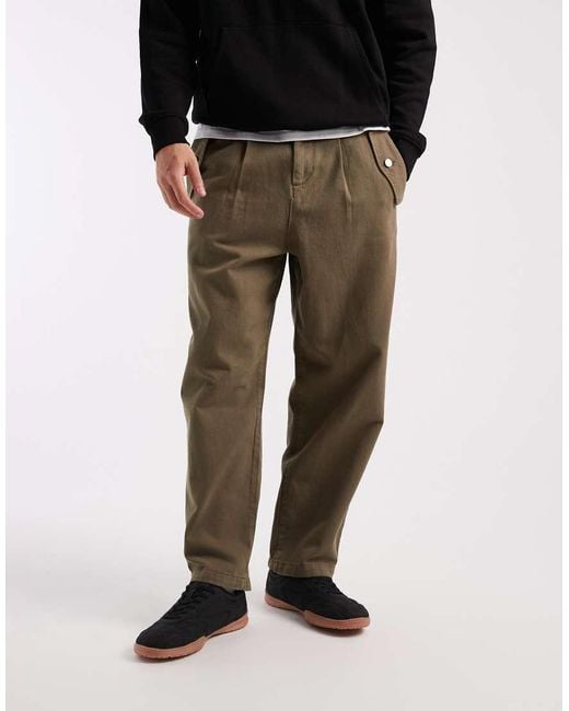 ASOS Black Relaxed Tapered Trousers for men