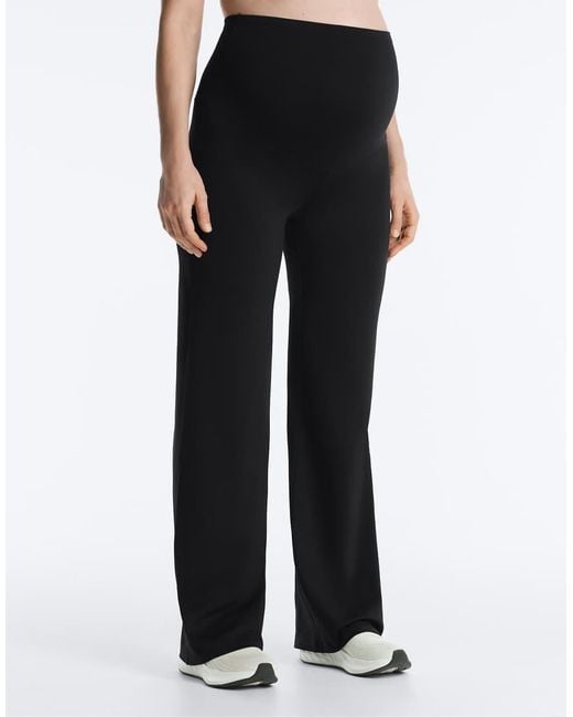 Oysho White Maternity Comfortlux Straight-Leg Trousers