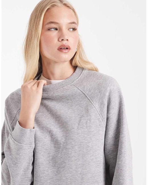 ASOS Gray Regular Raglan Brushback Sweat