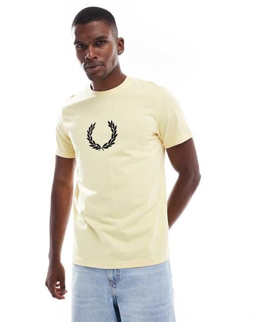 Camiseta Amarilla Con Estampado Gráfico De -Amarillo Fred Perry de hombre de color Blue