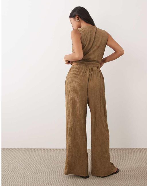 JDY Petite Natural Textured Tailored Trousers Co-ord