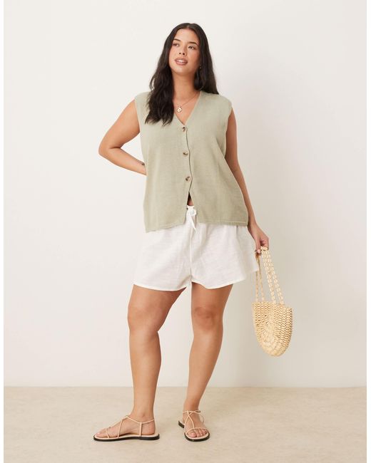 ASOS Green Asos Design Curve Clean Knitted Relaxed Fit Waistcoat