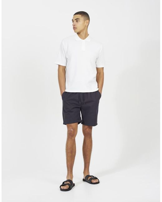 Brave Soul Blue Cotton Chino Shorts With Turn Up Hem for men