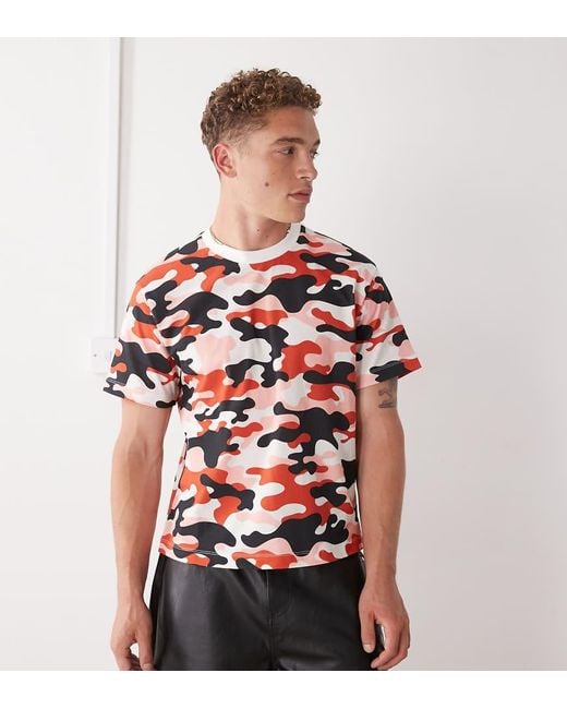 Collusion Red Camo Slim Fit T-shirt for men