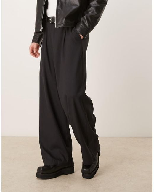 ASOS Black Horseshoe Smart Trousers for men