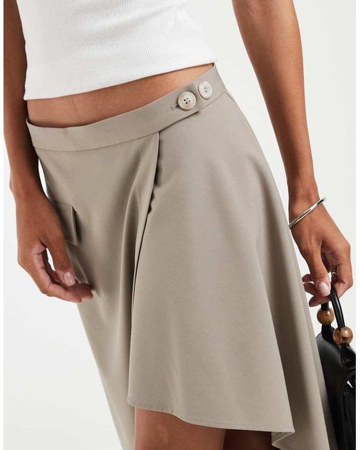 ASOS Natural Asymm Tailored Skirt