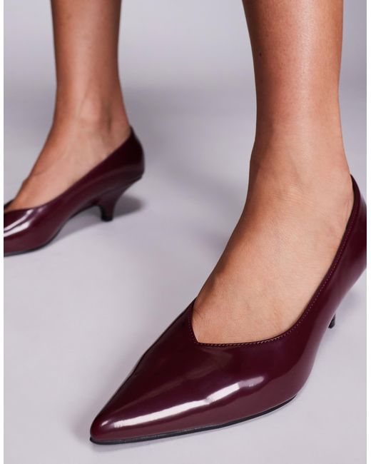 Public Desire Purple Lunch Date Low Heel Court Shoes