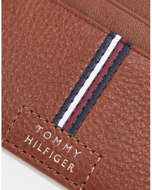 Porte-cartes en cuir Tommy Hilfiger pour homme en coloris Brown