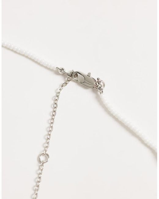 ASOS White 2 Pack Seedbead And Rope Pendant Necklace for men