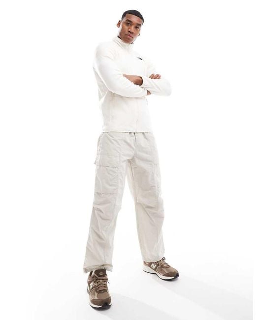The North Face White 100 Glacier Full Zip Fleece for men