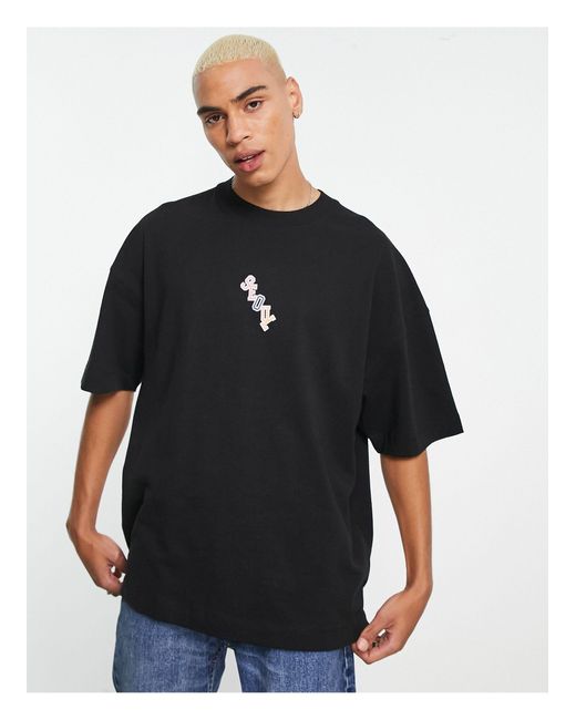Topman – super-oversize-t-shirt in Black für Herren