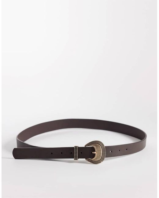 New Look Brown Western Buckle Belt