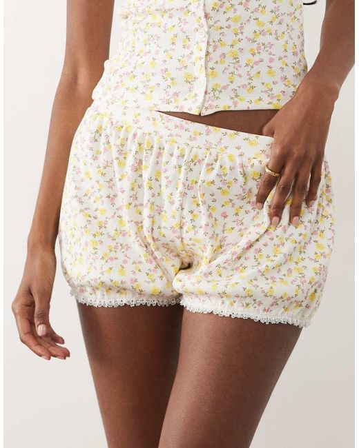 Miss Selfridge Natural Mini Bloomer Short Co-ord
