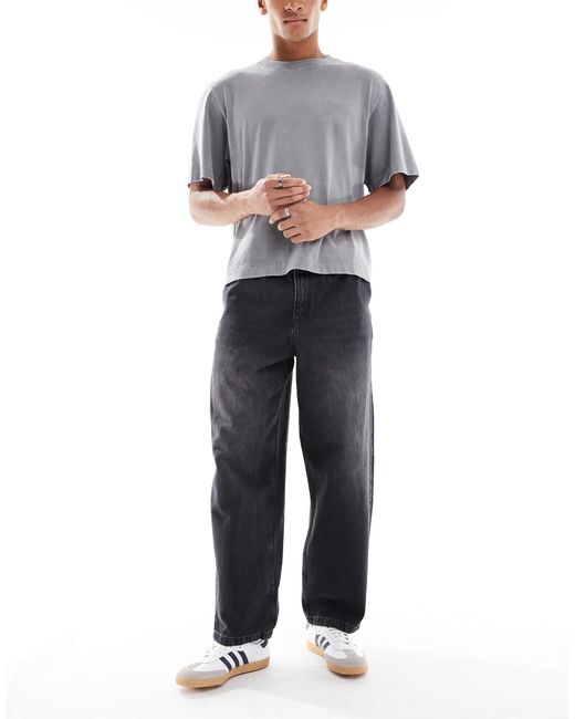 ASOS Men's Gray Loose Straight Jean With jogger Styling